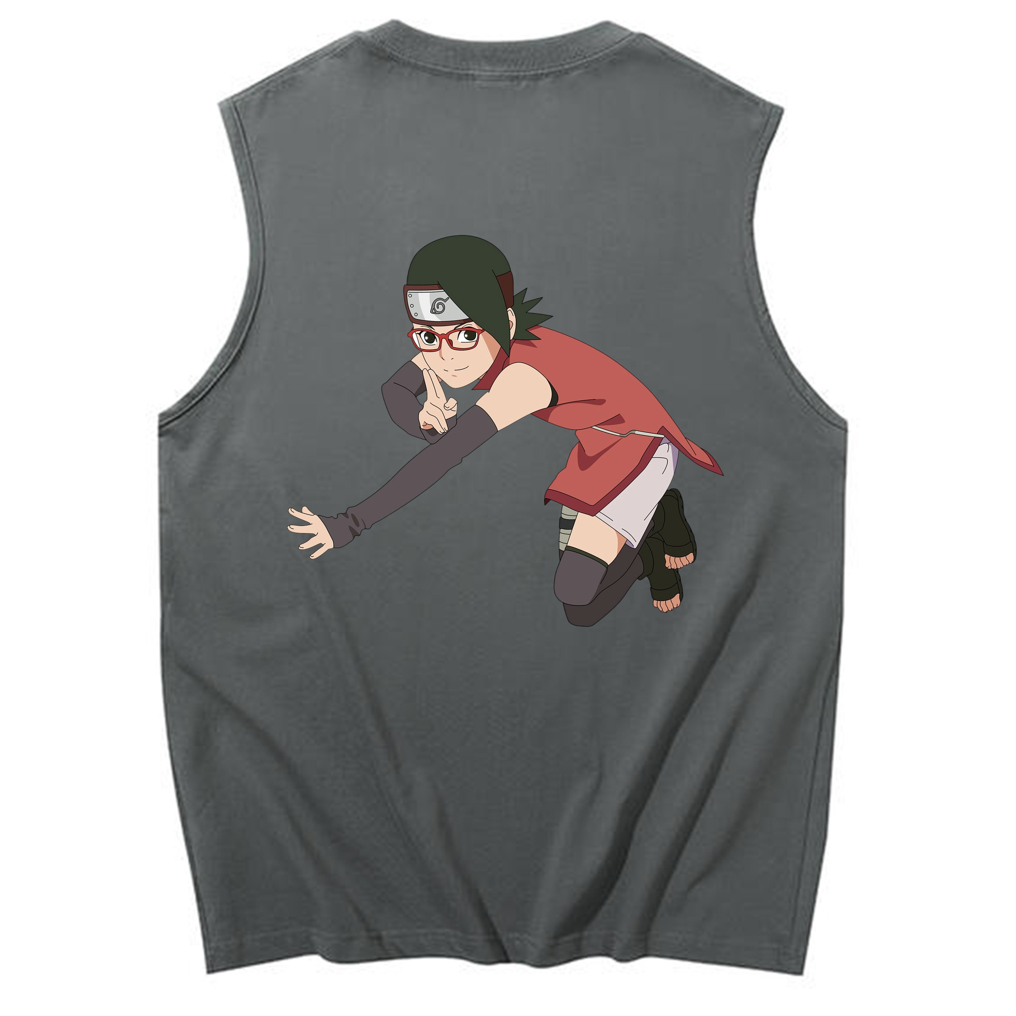 （画像用） NARUTO -ナルト- うちは サラダ Uchiha Sarada コットン100％タンクトップ（背面プリント）